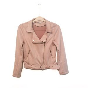 💖NWOT💖 Pink Suede Motorcycle Jacket Size M
